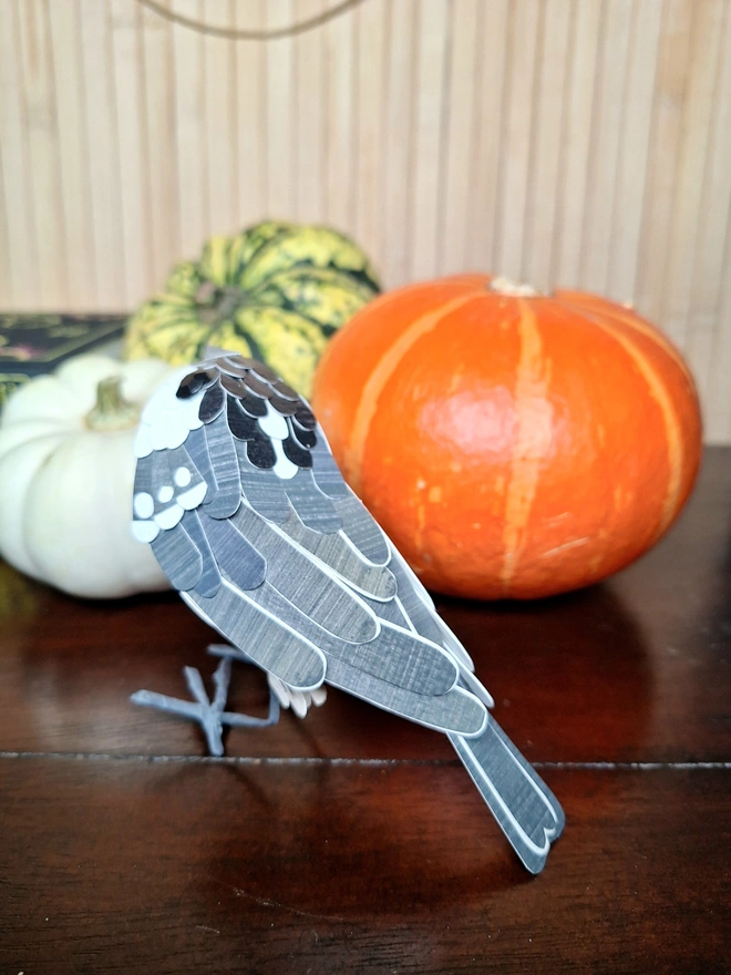 coal tit handmade paper sculpture