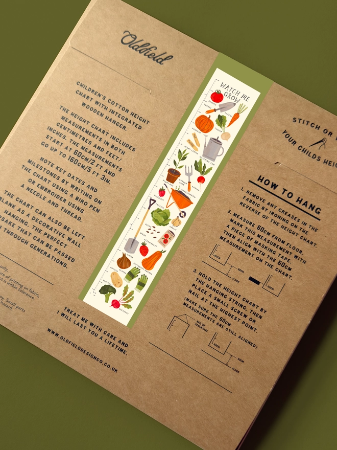 Vegetable Patch Height Chart Packaging