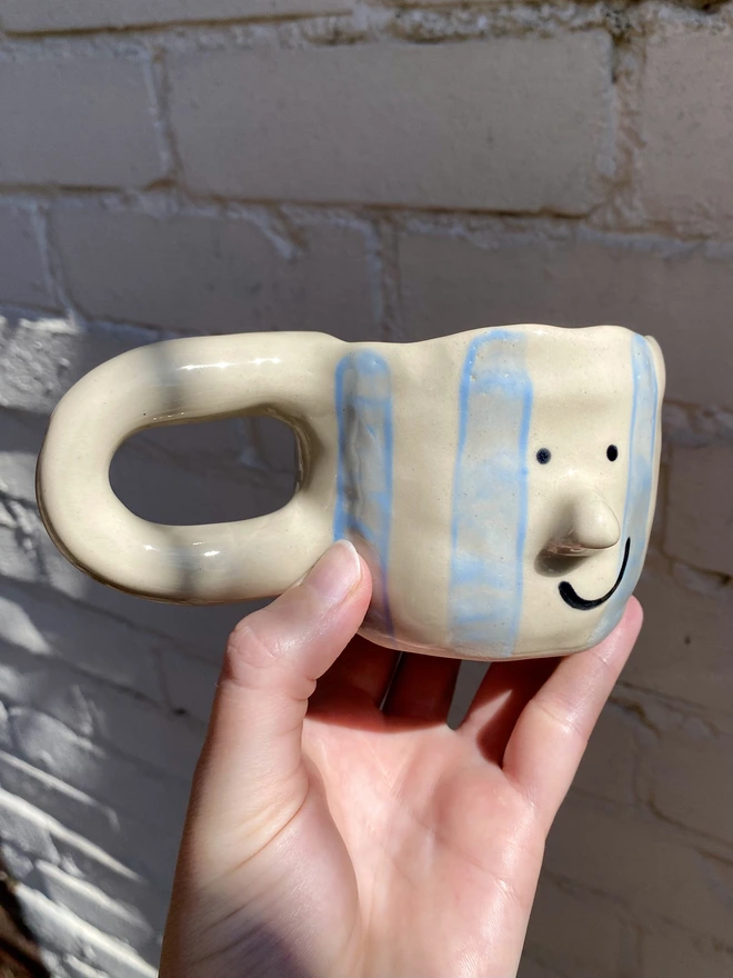 blue stripe mug