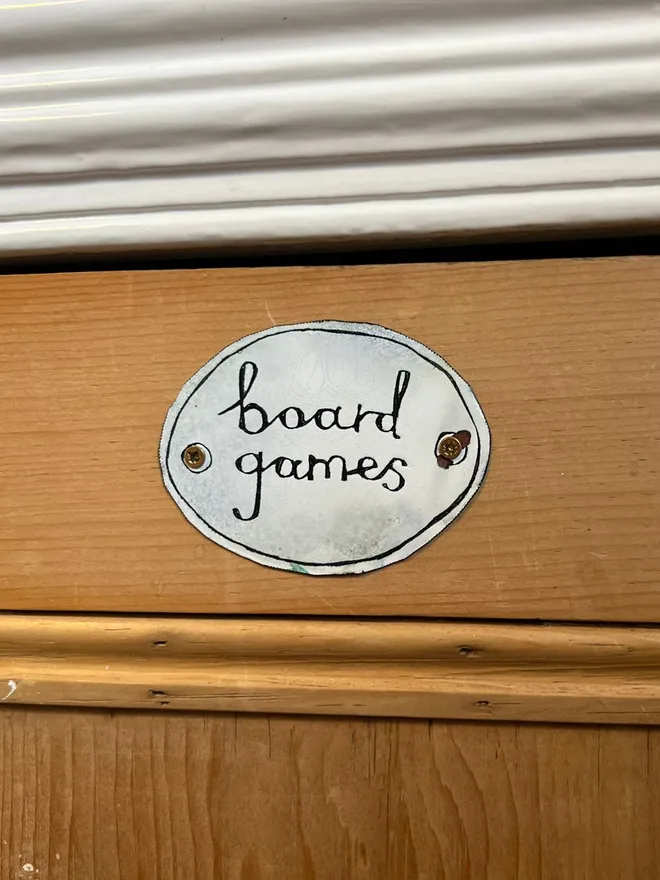 Board games enamel personalised sign