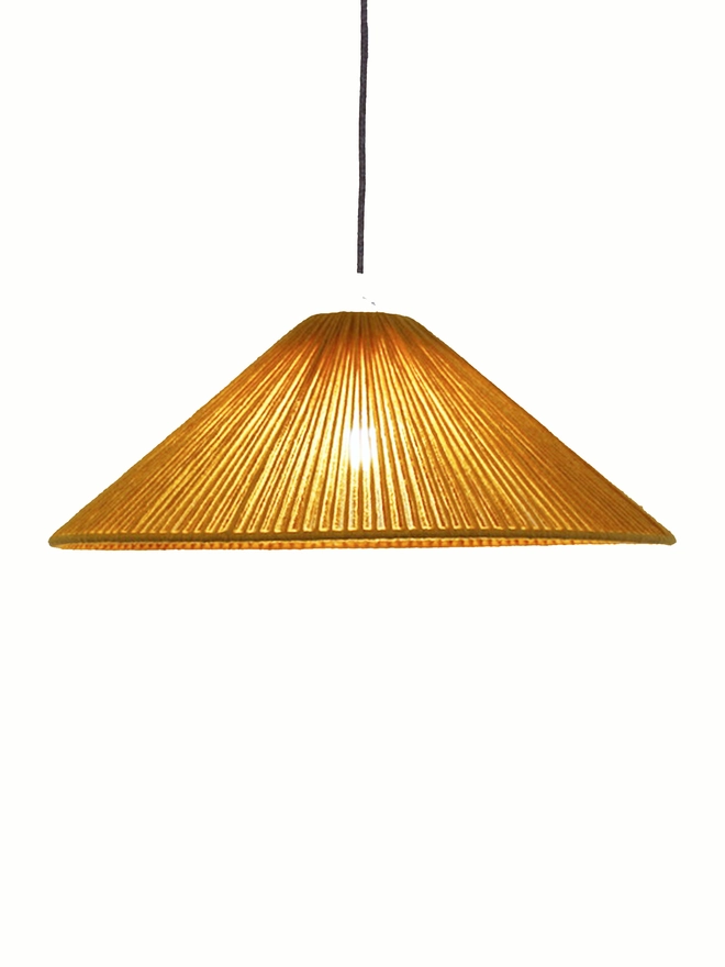 Flare Gold pendant lampshade lit