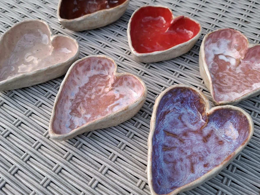 Handmade Ceramic Valentine's Heart Shaped Bowl 