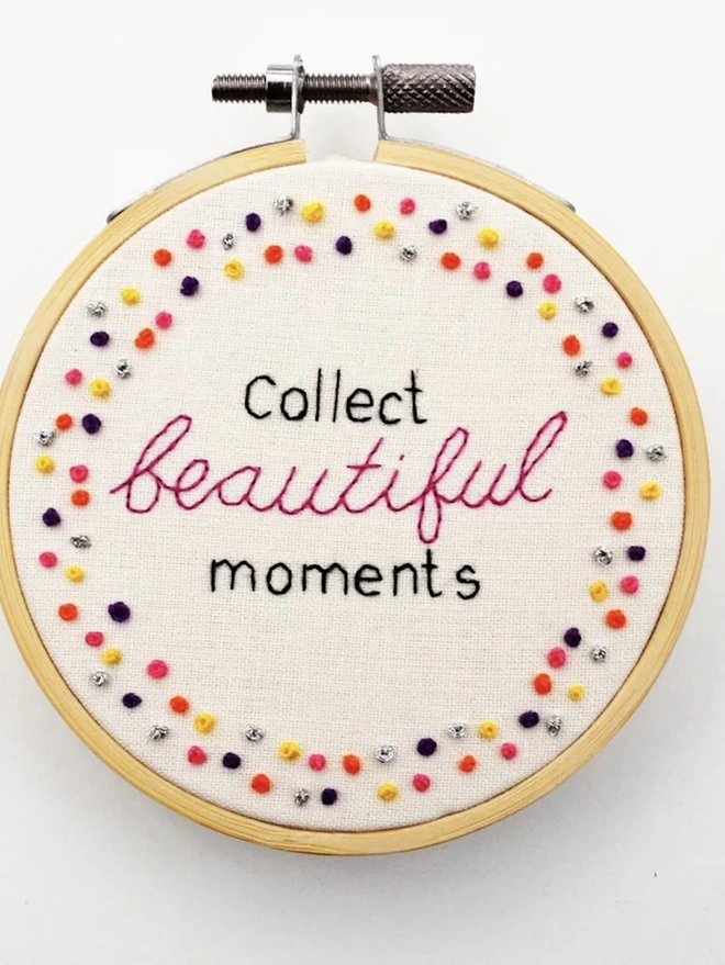 Inspirational Quote/ Embroidery Hoop Art 