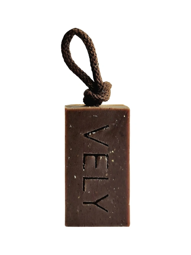 Soap On A Rope "COCO" With Coffee And Raw Cacao