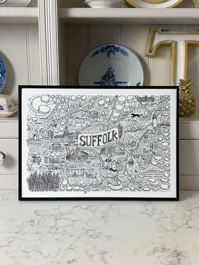 Suffolk Poster Wall Art Framed