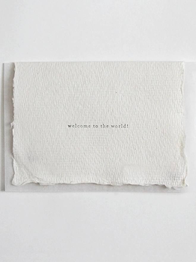 'Welcome to the World', Letterpress Mini Card