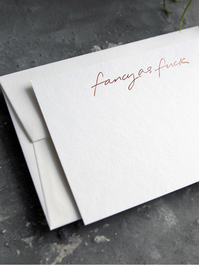 'Fancy As Fuck' - Notecard Pack of 8