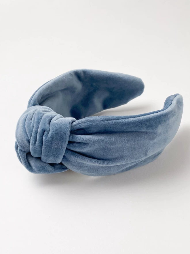 blue velvet hairband for women