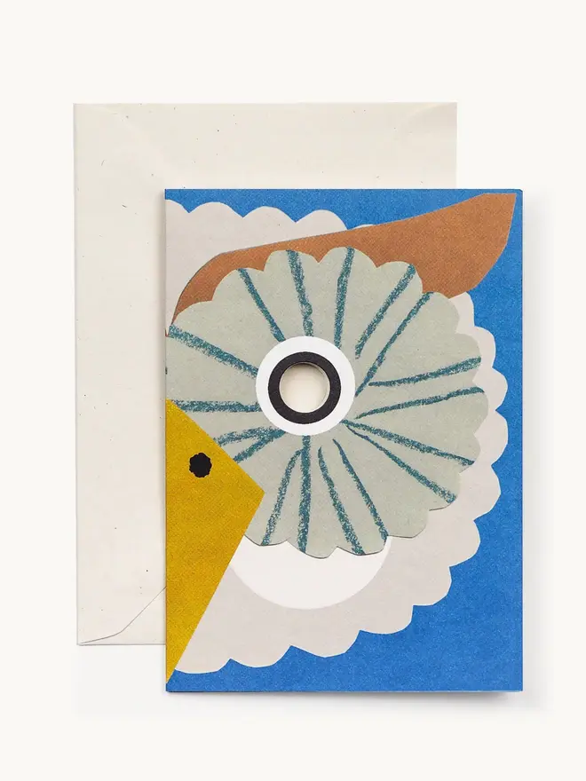 owl mask card with eye cut outs