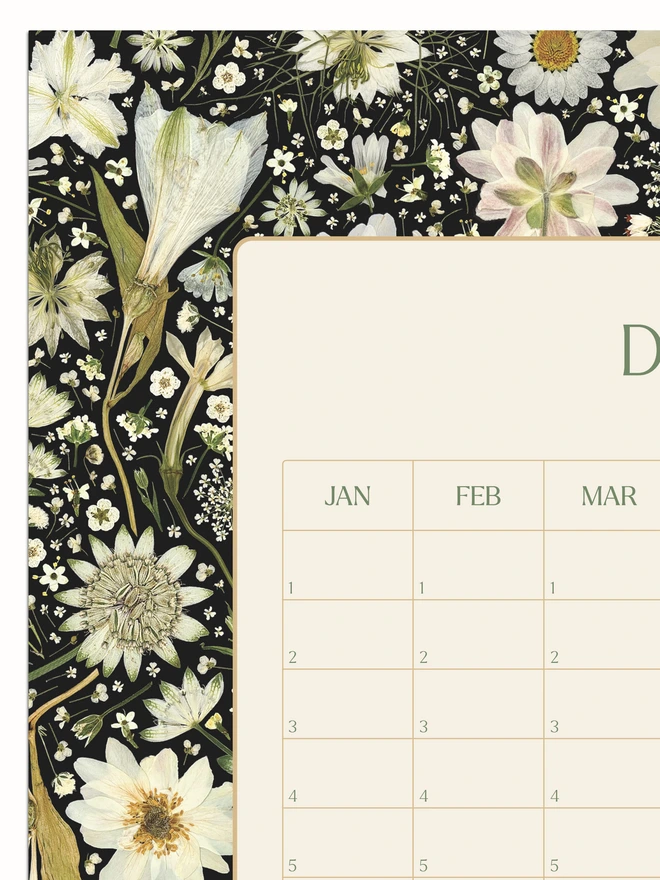 Pressed Flower Perpetual Calendar – Beautiful for any workspace, ideal gift for nature lovers. Great for friends or colleagues; perfect for workplace celebrations or as a motivational gift.