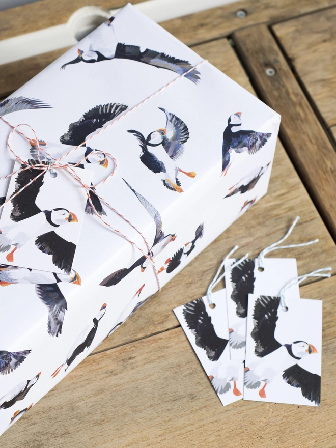 Puffin Parade Wrapping Paper