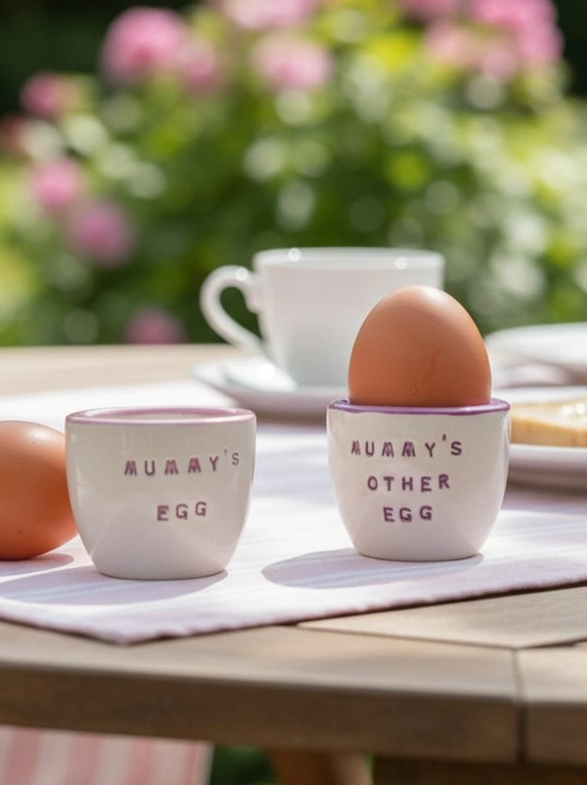 Handmade egg cups for mummy