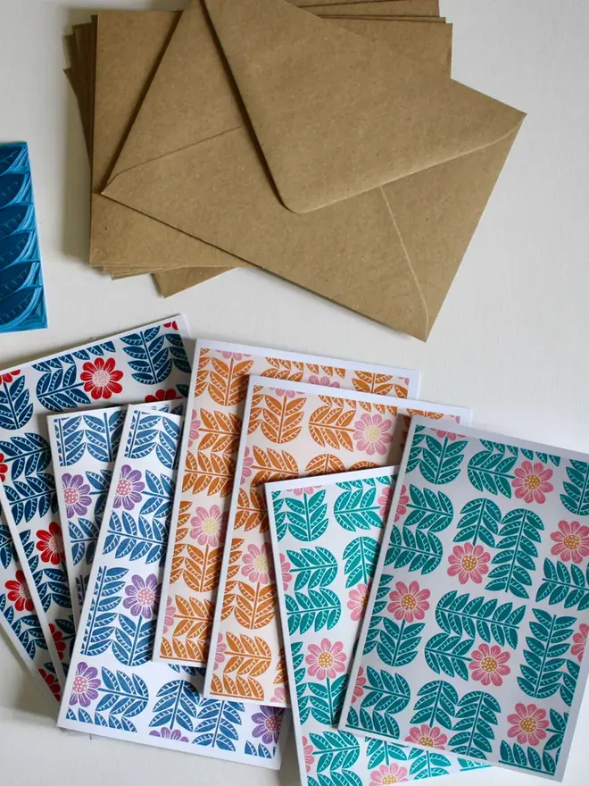 garden flower print notecard set