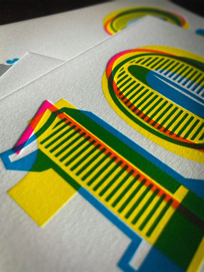 10th birthday anniversary typographic letterpress card. Deep impression print. Unique with no print being the same. They show slight colour variations adding to the style. Also available in other milestones : 1, 2, 3, 18, 21, 30, 40, 50, 60, 70, 80.