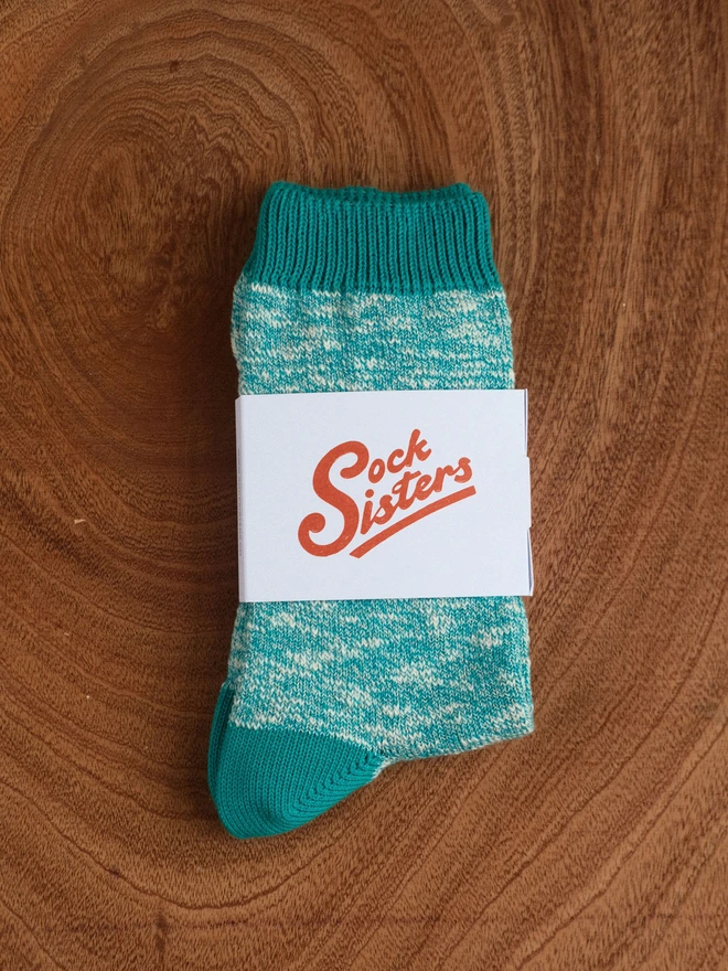 Turquoise Slub Socks