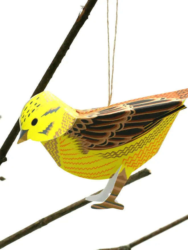 christmas card with pop out yellowhammer decoration