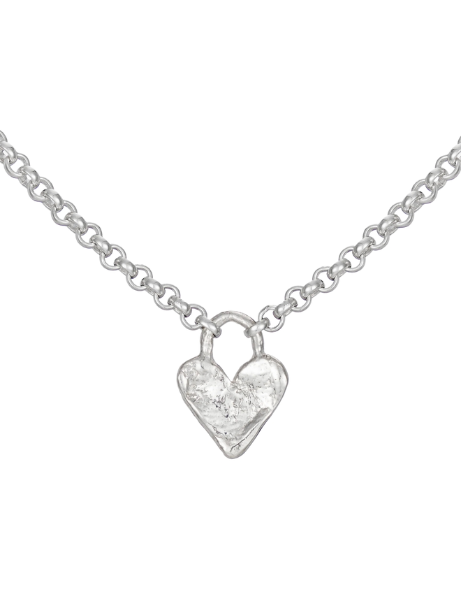 Mini heart silver pendant necklace