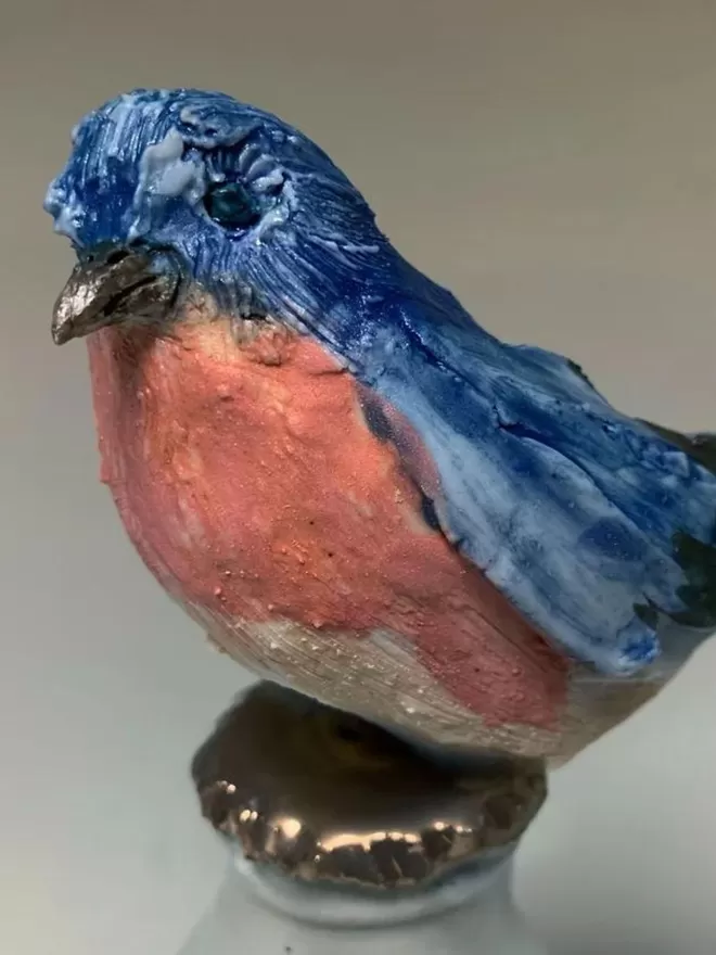 Bluebird on a milk bottle