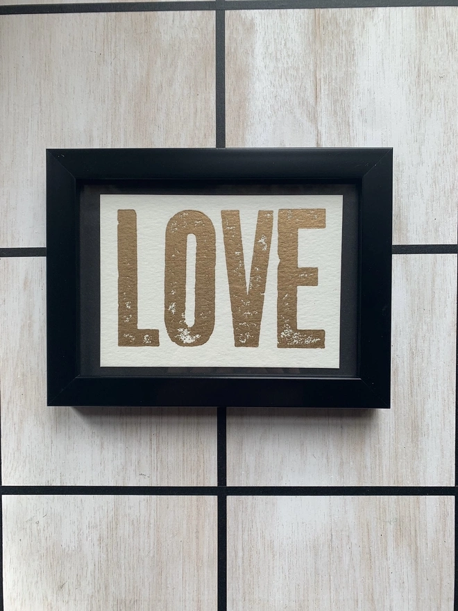 'Love' Original Letterpress Print 