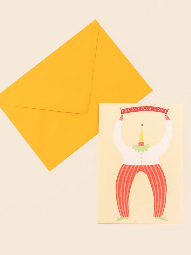 'Congratulations' Happy Clown New Baby Card