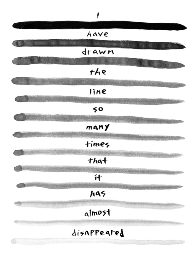 I Have Drawn the Line Print. A print with white background and black text design.
