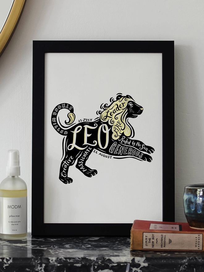Leo Star sign zodiac framed print