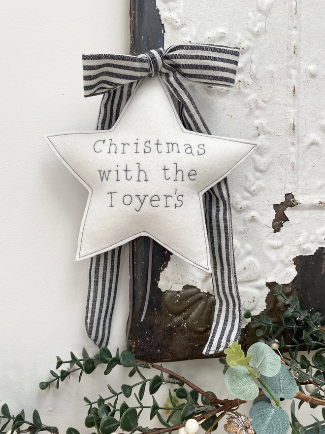  Personalised Felt Christmas Tree Topper Star