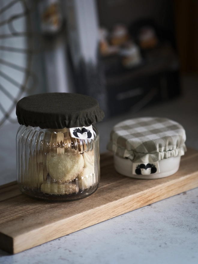 Reusable Linen Bowl Covers cottagecore style in gingham