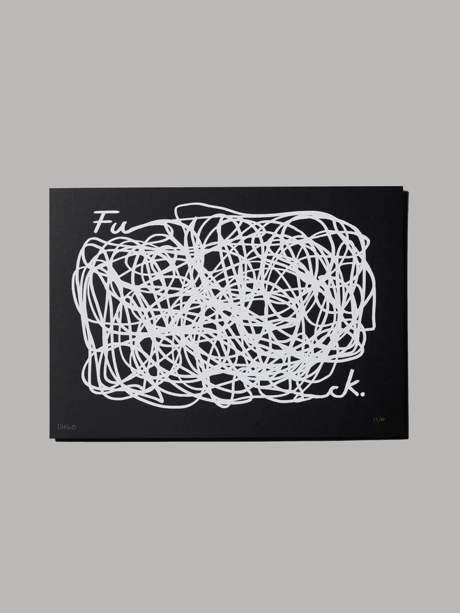 In Cursive - White Screenprint