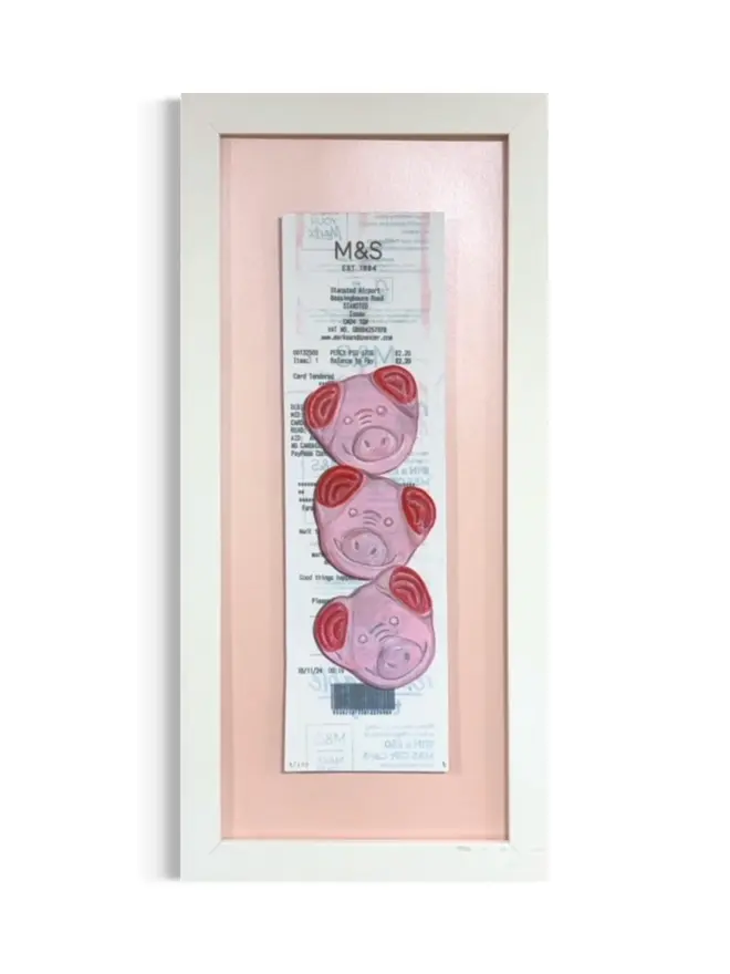 Three Little Pigs M&S Receipt Prints, against a white background. 
