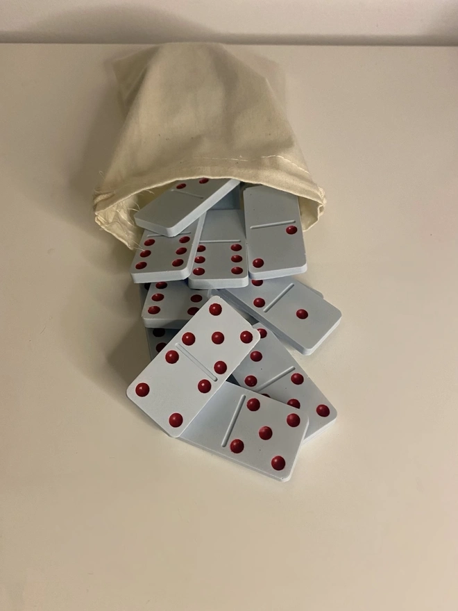 Handmade Valentines And Colourful Jesmonite Dominoes, a group of colourful dominoes on a white surface. 