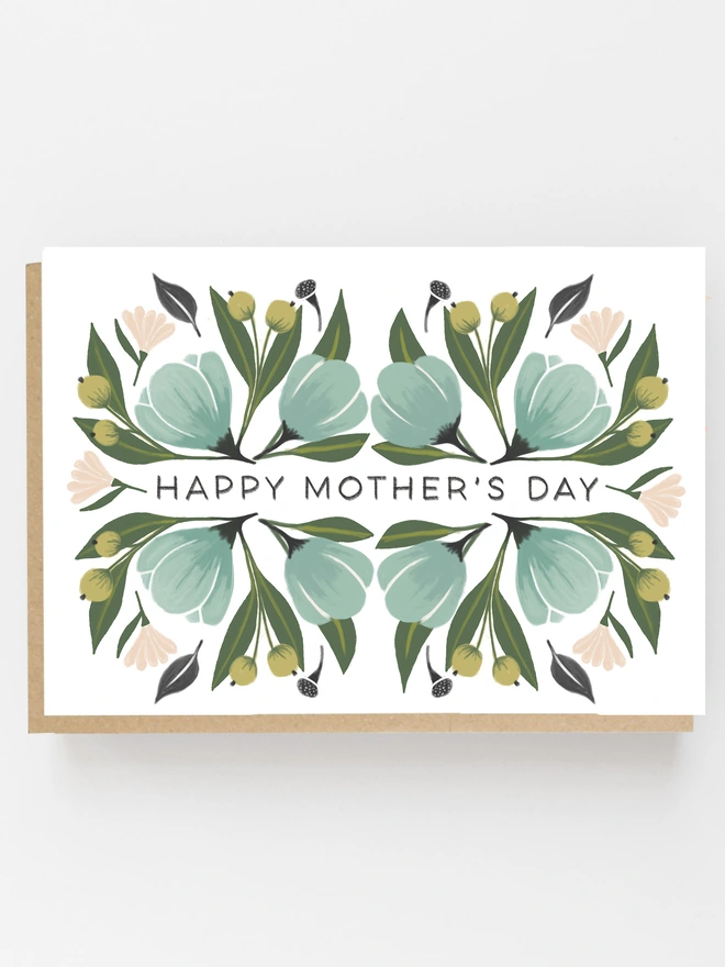 green floral mothers day card