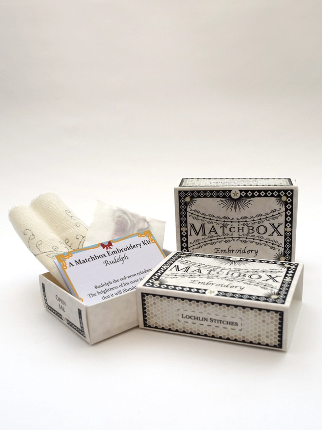 An example of the Rudolph kit contents, contained inside the matchbox packaging.