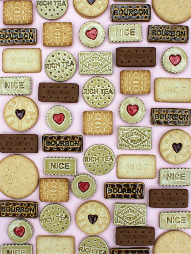 Handmade Ceramic Biscuit Magnets 