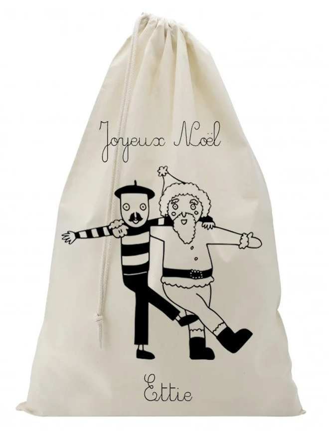 'Joyeux Noel' Pépé & Santa Can-Can Christmas Bag