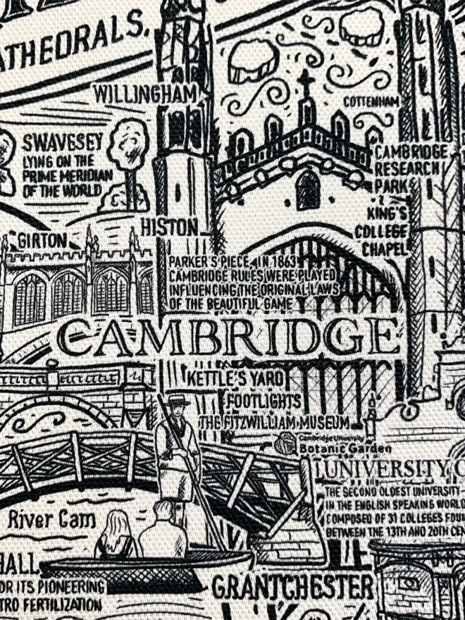 Cambridgeshire tea towel
