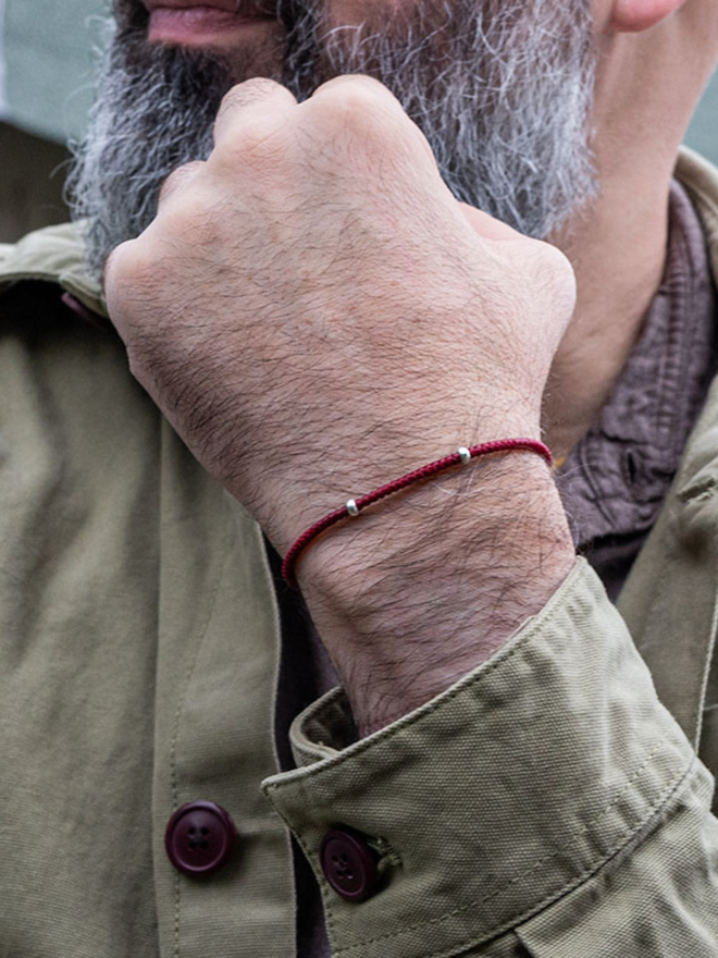 RED CORD BRACELET MENS