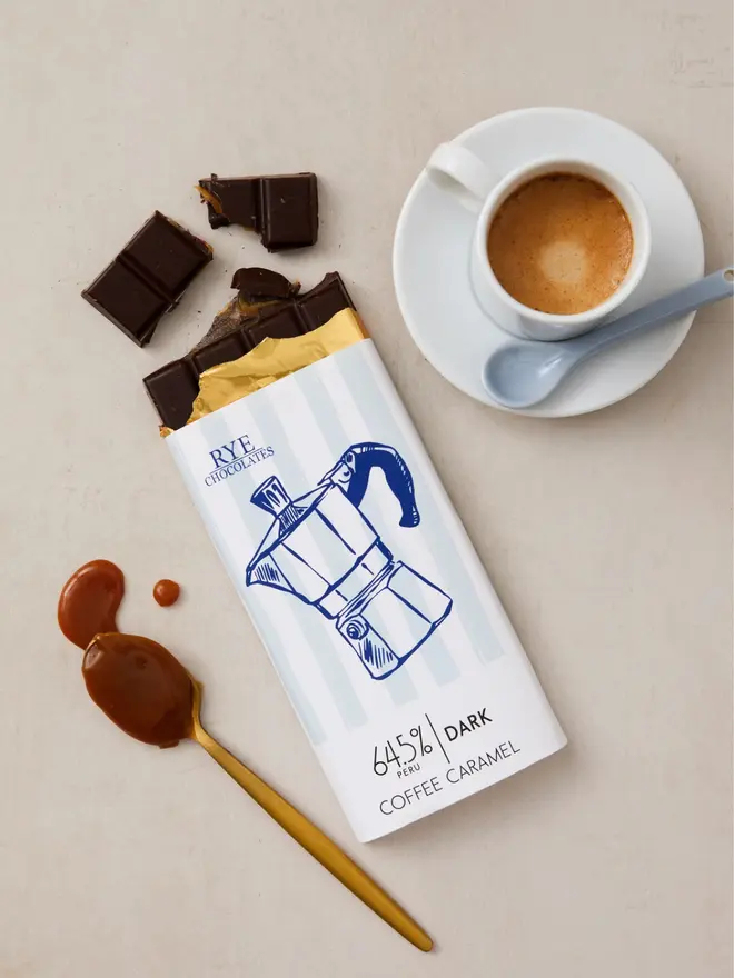 Coffee Caramel Dark Chocolate Bar - 64.5% Peruvian