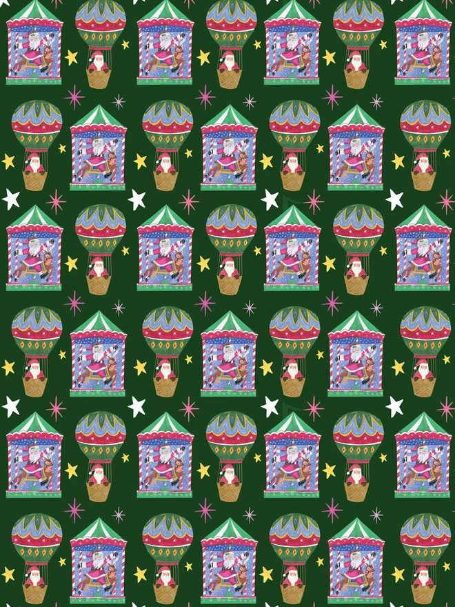 santa festive gift wrap