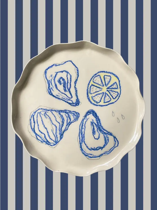 nautical oysters plate