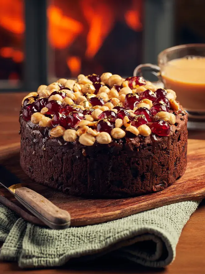 Chocolate Cherry & Hazelnut Christmas Cake Gift Box