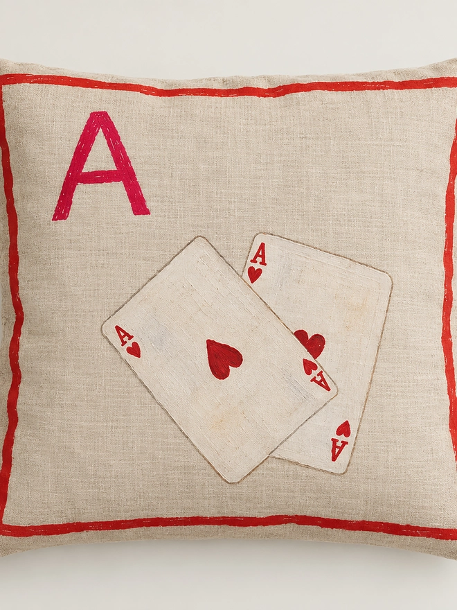 A FOR ACE OF SPADES CUSHION COVER
