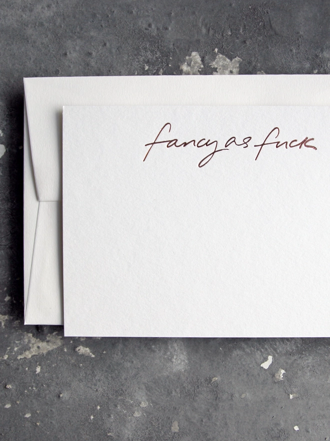 'Fancy As Fuck' - Notecard Pack of 8