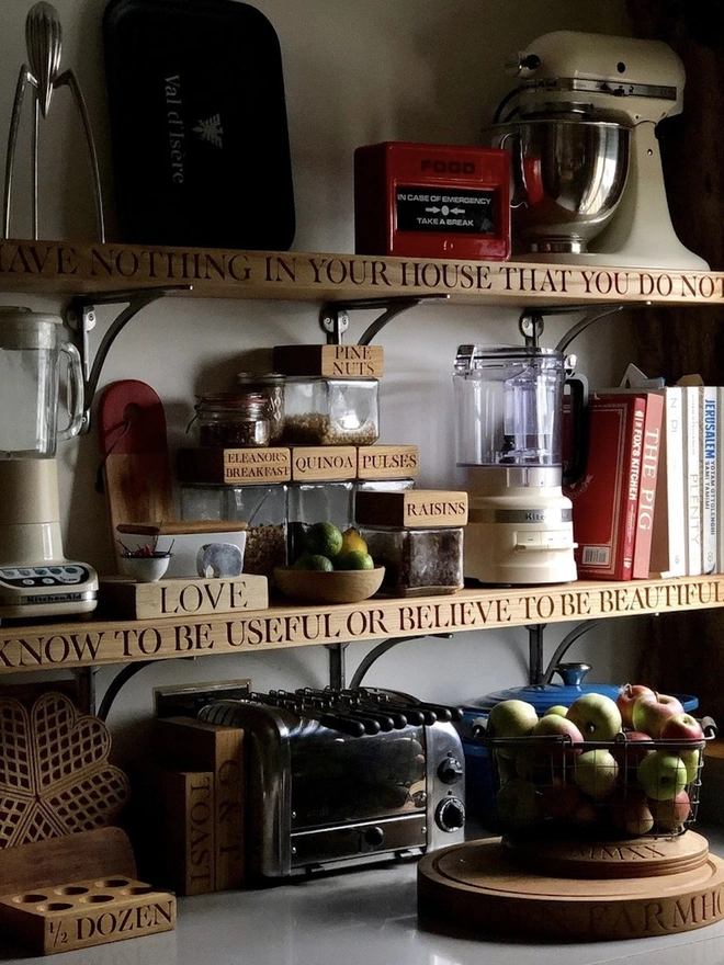 Personalised Oak Shelf with Brackets (Deep)