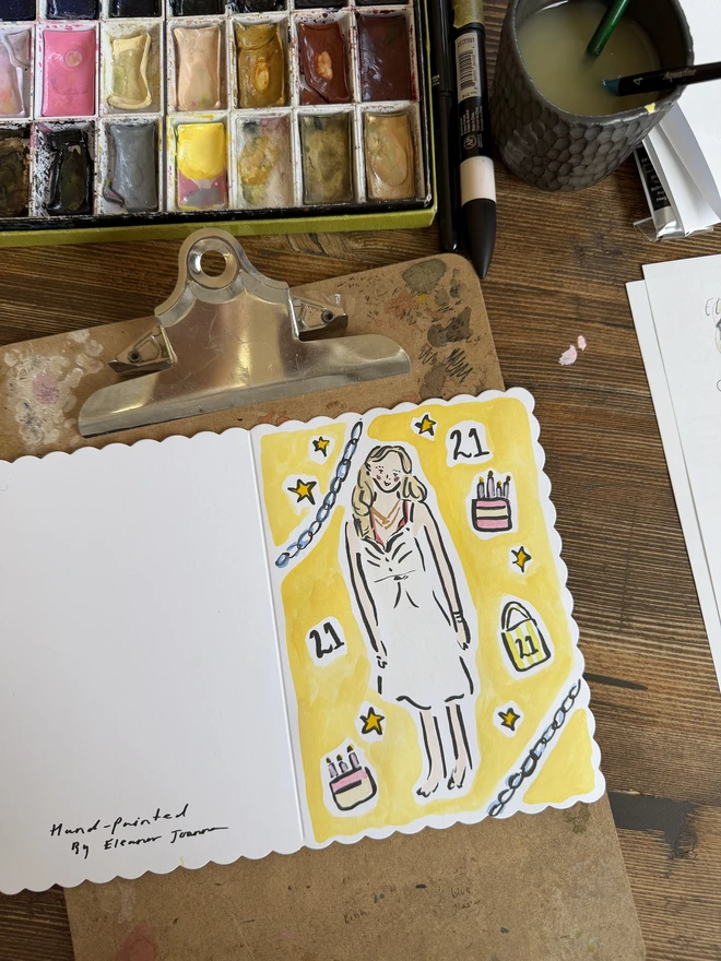 Personalised birthday card portrait