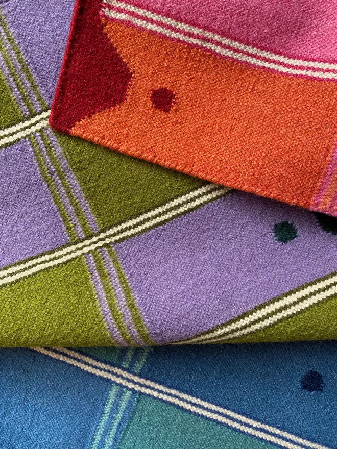 Colourful Ladder Flatweave Runner Rugs