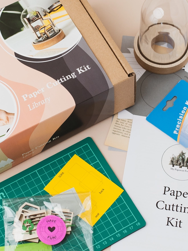 The contents of the kit of My Papercut Forest library kit