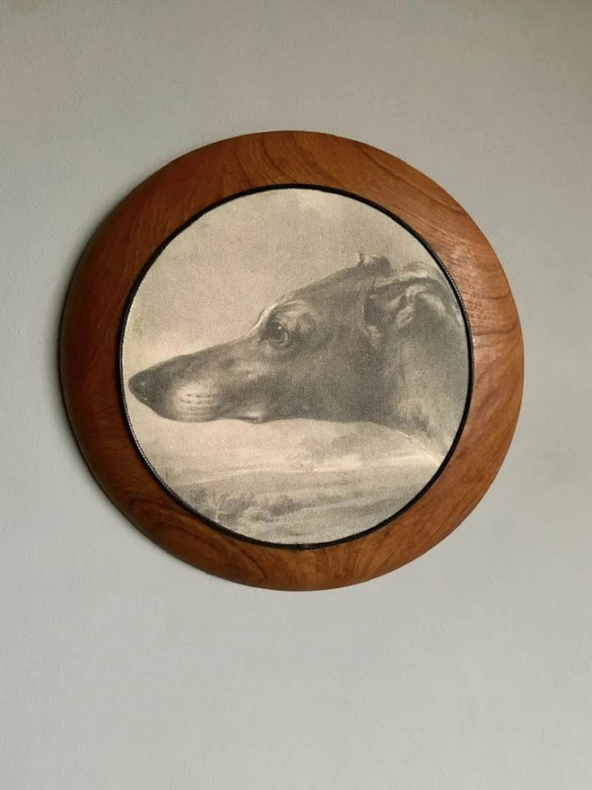 greyhound print with reclaimed frame