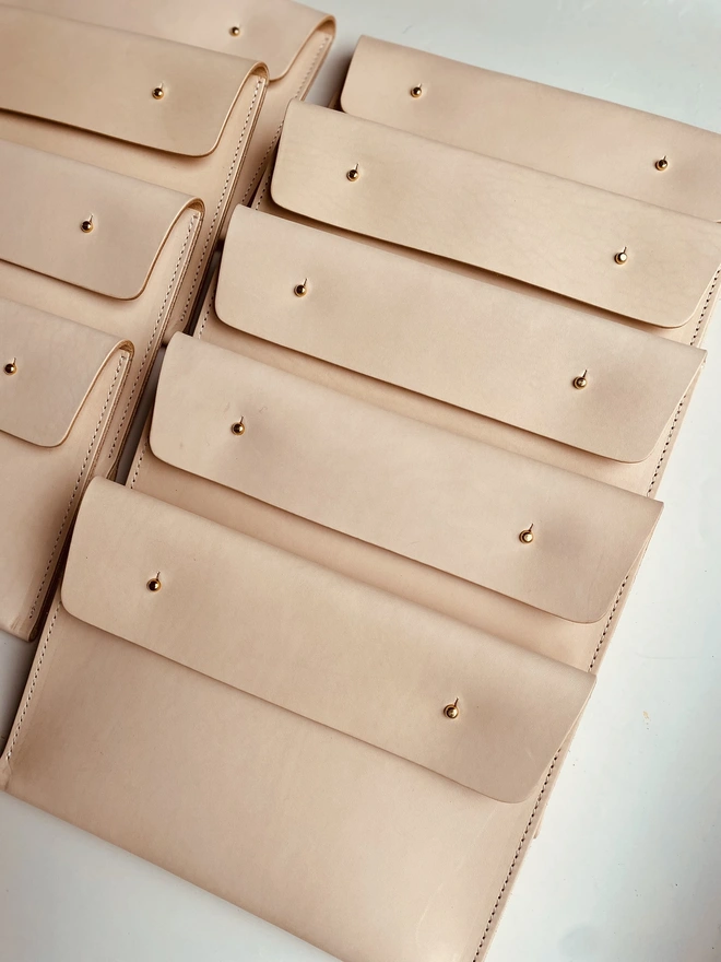 nude leather document case 