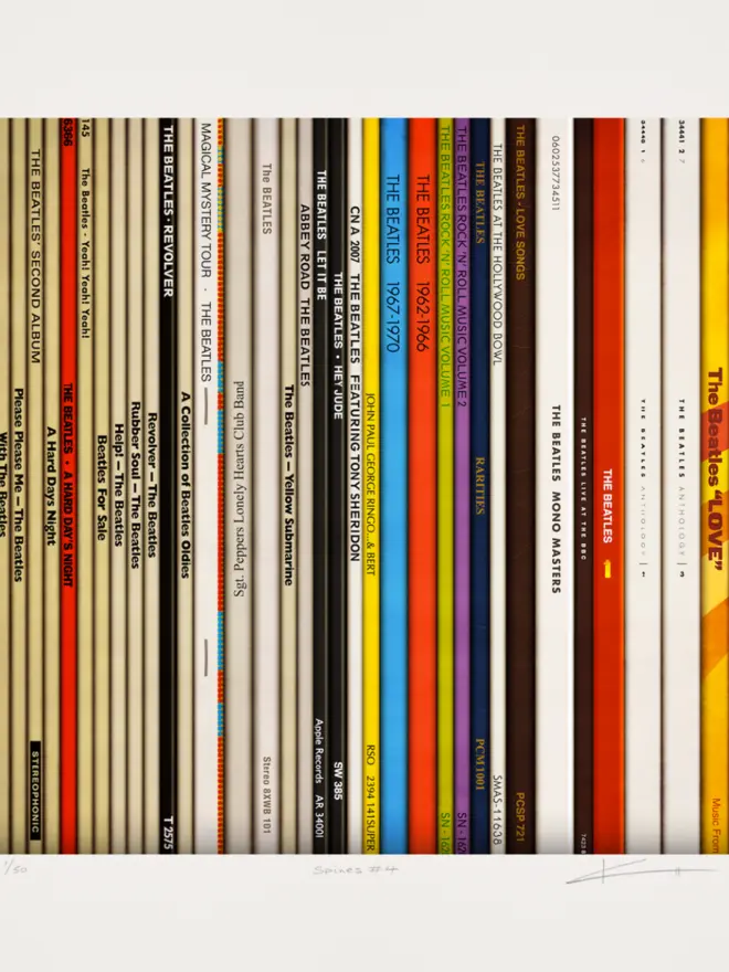 beatles vinyl spines artwork